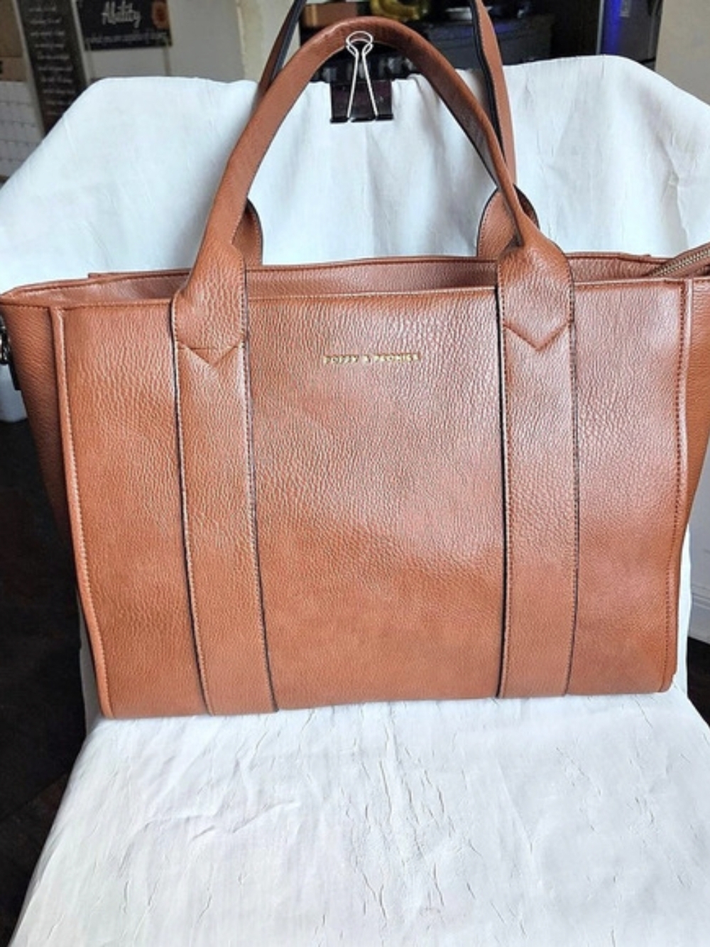 Poppy & Peonies Multitasker Cognac Tote
